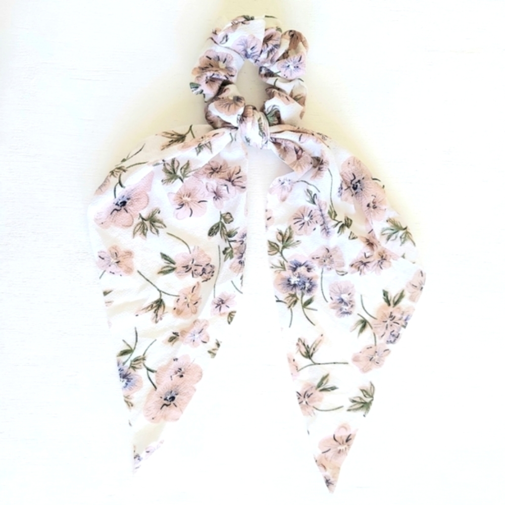 Callie Floral Hair Scarf - Ivory